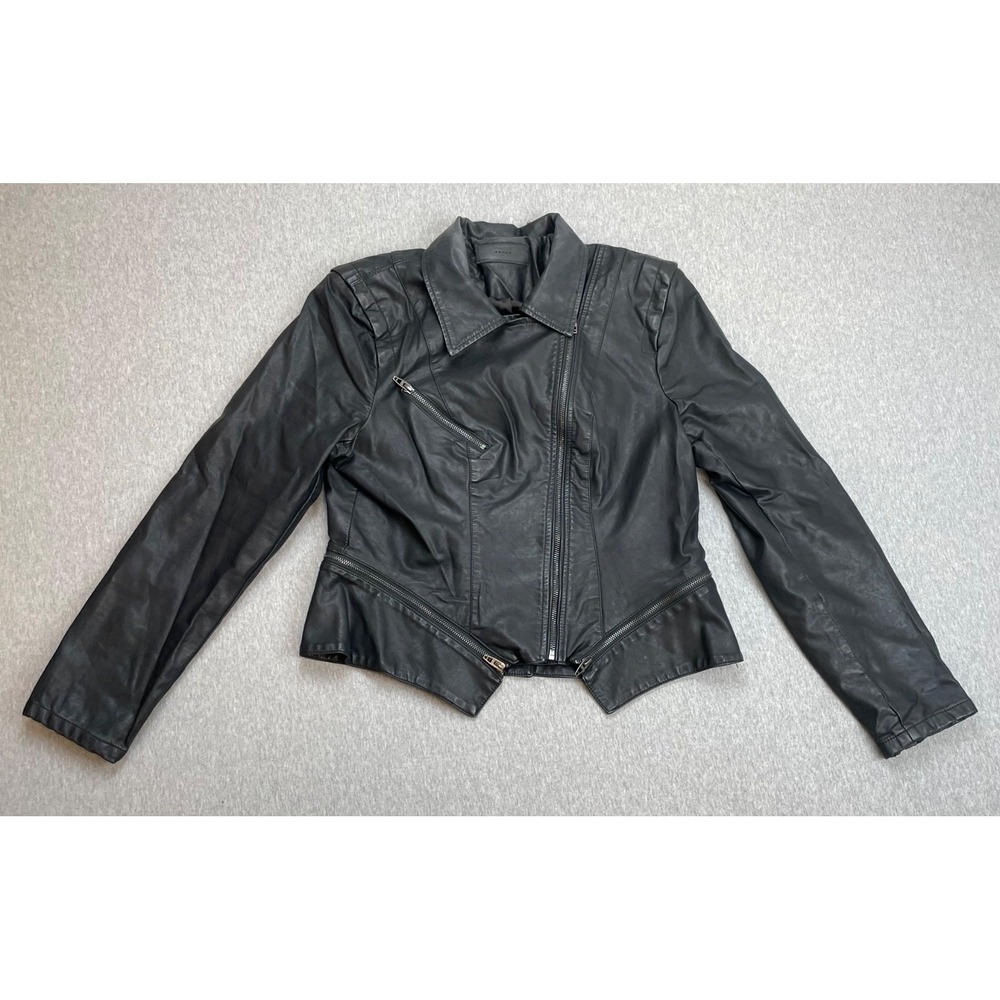 Blank NYC‎ Jacket Womens XL Black Faux Leather Moto Asymmetrical Zip